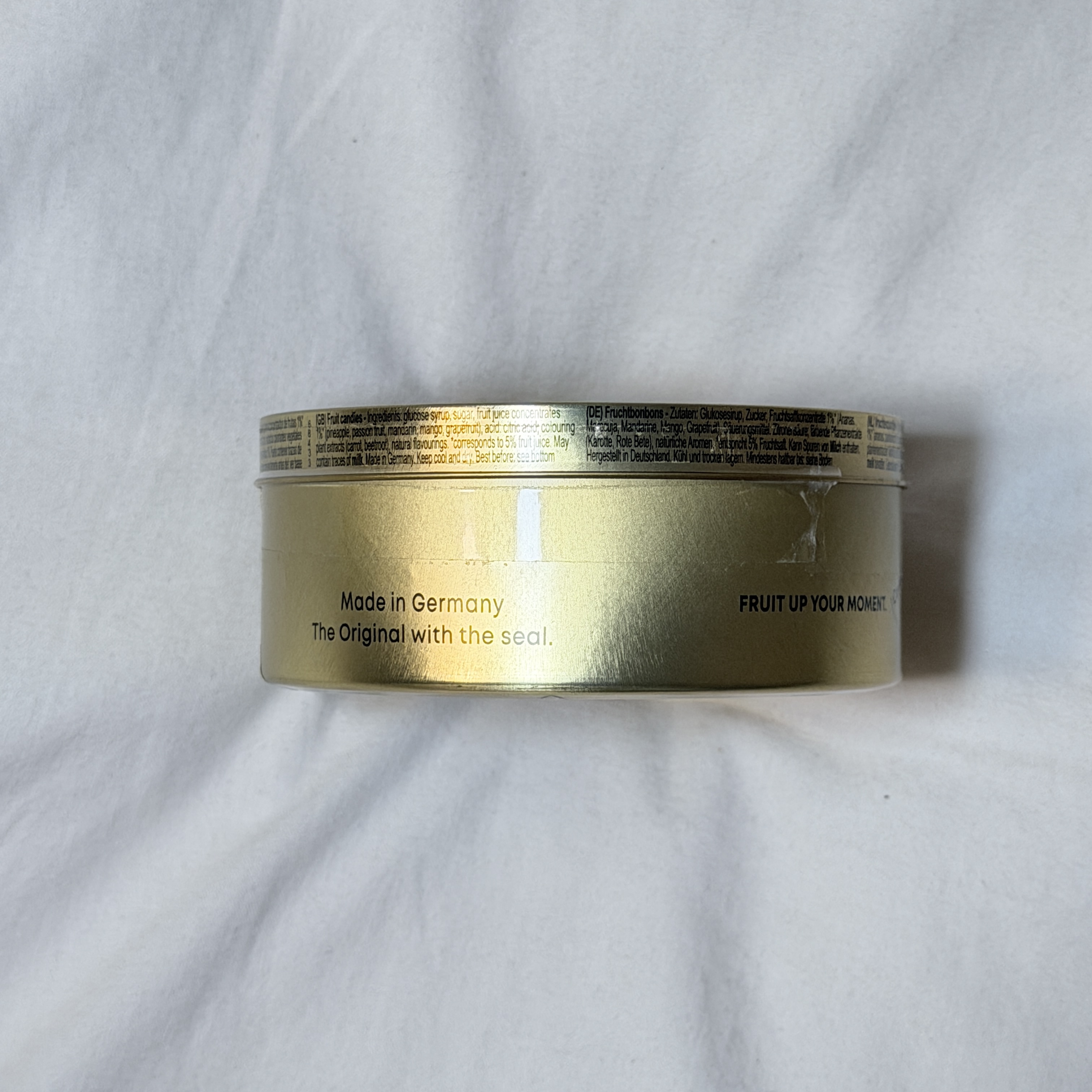 This is a photo of candy box side view.