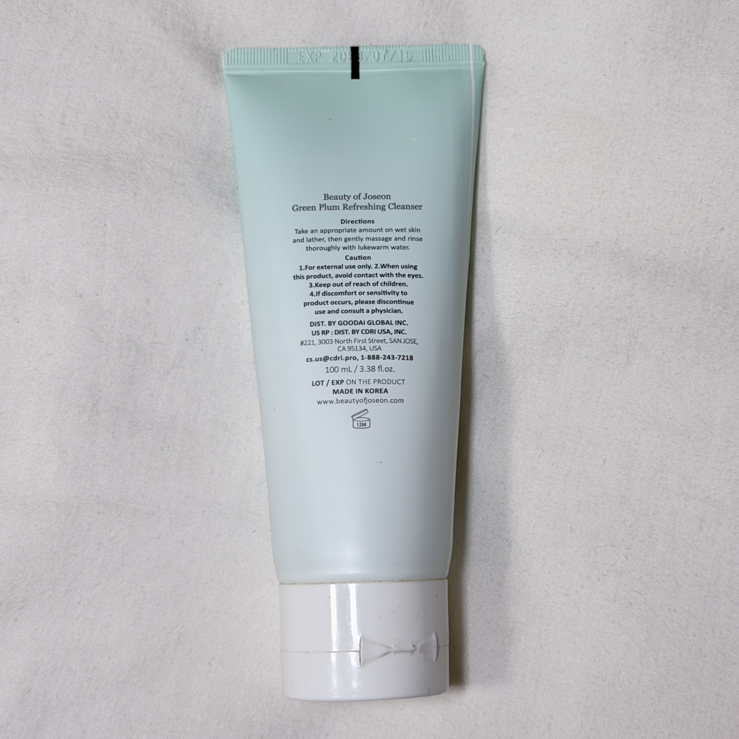This is a photo of cleanser back view.