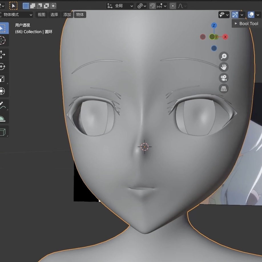 This is the face detail process of the character.